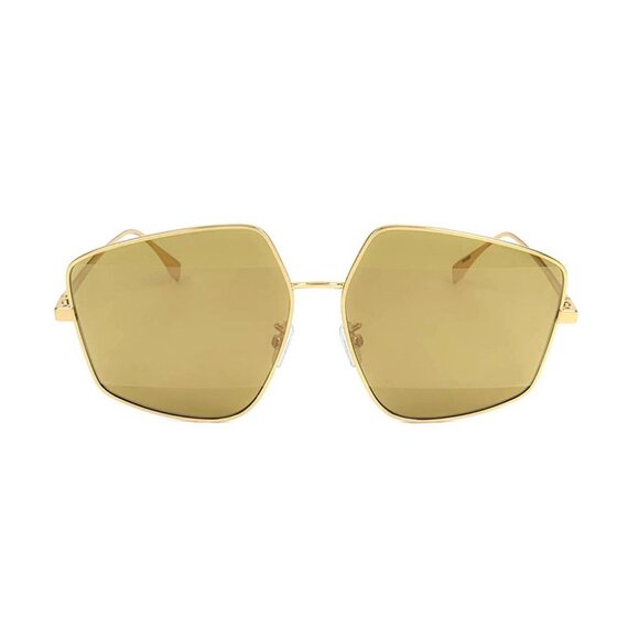 NWT FENDI SUNGLASSES WOMEN GEOMETRIC GOLD EYEWEAR - Picture 2 of 5